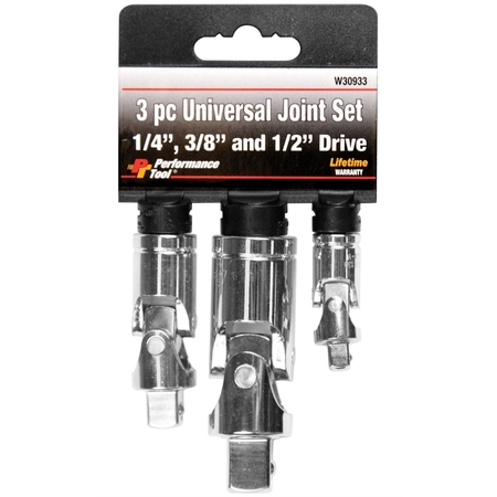 PERFORMANCE TOOL 3-Piece Universal Joint Set W30933